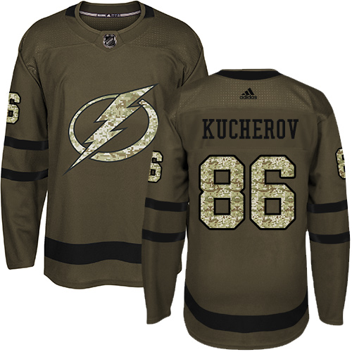 Herren Tampa Bay Lightning Eishockey Trikot Nikita Kucherov #86 Authentic Grün Salute to Service